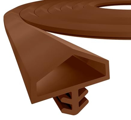 PRIOstahl Türdichtung flexible Dichtung Dichtband Gummidichtung Holztürdichtung - Braun Länge: 10 Meter Falzbreite: 12mm Haustürdichtung Zargendichtung Zugluftstopper für Türen aus Weich-PVC