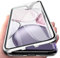 Orgsty Funda para Honor Magic 7 Lite 5G, Absorción Magnética Cubierta Vidrio Frontal y Posterior Case Marco Metal Súper Delgada Protección de 360 Grados Funda, Plata