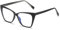 TR90 Cat Eye Brillengestell für Damen, klares Licht, Federscharnier, optisches Gestell für Herren, Schwarz, transparent