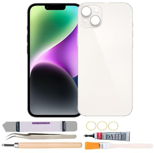 Back Rear Glass Cover Replacement Compatible with iPhone 14 Plus (White)
