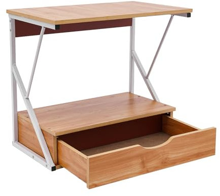 POTYYH Étagère à micro-ondes à 2 étages avec tiroirs pour cuisine, appartements, entreprises et maison, 54 x 35 x 50 cm