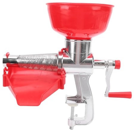 Cuifati Manual Tomato Strainer, Aluminum Alloy Tomato Press, Tomato Sauce Maker Food Crusher, Manual Tomato Juicer for Vegetables Ginger Fruits Sauce, Compact Design