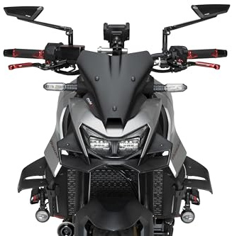 Puig 22423J New Generation Sport, sport windscreen made of 3 mm methacrylate with aerodynamic design tested in wind tunnel, metal supports and TÜV approved, Matte Black
