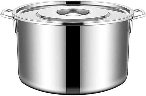 Marmite en acier inoxydable avec couvercle, antiadhésive, polissage miroir, capacité de 30 l