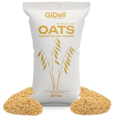 GiDeli Havre hela 20 kg – hästfoder korn fågelmat naturligt foder oat för djur naturlig energikälla för hästar och fjäderfä