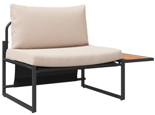 SDWEHBJ 2-Teilige Gartengarnitur Set, Garten-Essgruppe, Balkonset, Balkonmöbel Set mit Kissen, Stuhl und Tisch, Gartenmöbel für Balkon, Terrasse, Taupe Stahl