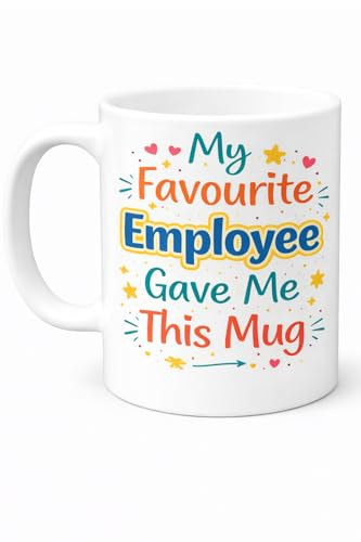 Brew Crew Gifts My Favourite Employee Gave Me This Mug, 11oz White Ceramic, Microwave and Dishwasher Safe, Funny Office Gift