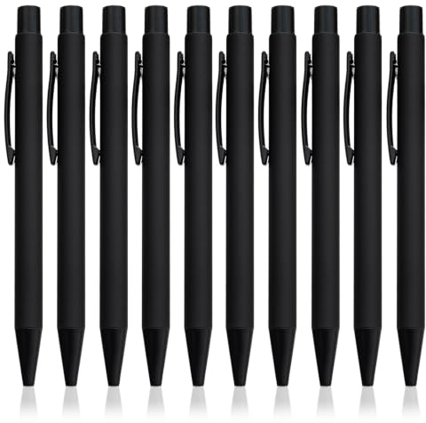 TenaLucy 10 Stück Kugelschreiber Schwarz, Ballpoint Pen Dokumentenecht | Weiches Schreiben Stifte Kugelschreiber Set,Einfaches Kulischreiber 1.0 mm für Notizen im Büro Lernmaterialien Unterschriften