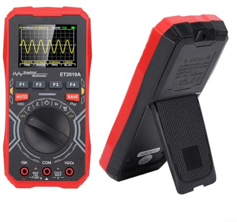 Opatiny Osciloscopio digital combinado y multímetro, 4000 cuentas verdadero RMS, 100 conjuntos de datos para memoria, para diseño compacto para mantenimiento electrónico industrial y resolución de
