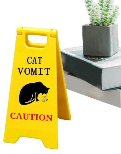 Segnale di avvertimento di gatto con scritta in lingua inglese Caution of