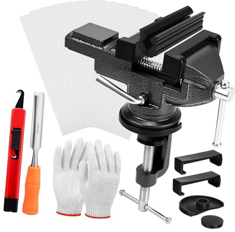 Shntig Grip Repair Set with Vises, Hook Knives, Tape Remover, Grip Tape Strips, Clamp and Gloves for Regripping Tasks Golf Tool