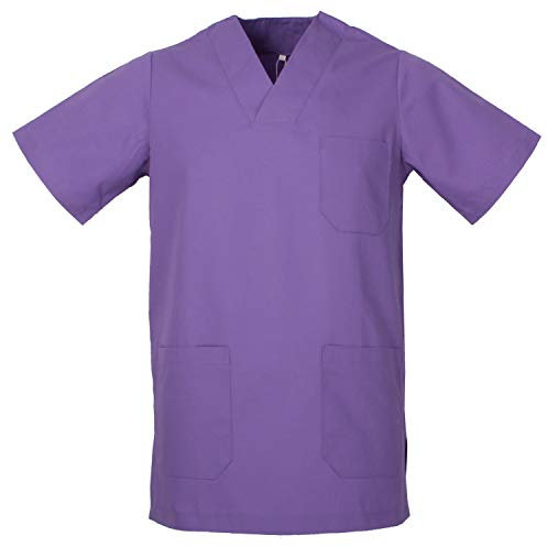 MISEMIYA - Medizinische Uniformen Unisex Top Krankenschwester Krankenhaus Berufskleidung - Medium, Flieder