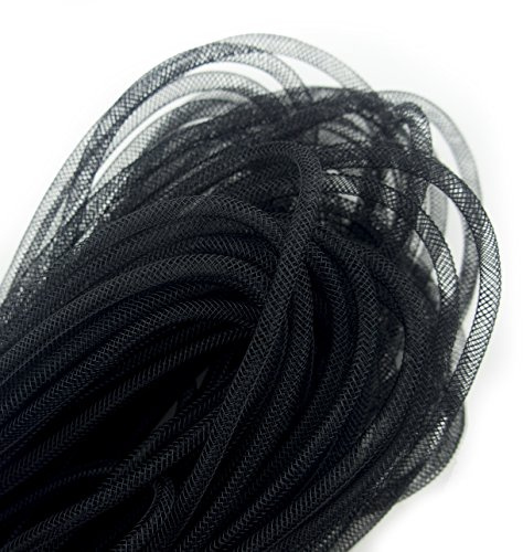 HAND® Elastic Lightweight Millinery Tubular CRIN Trim - Diameter 4 mm, appx 30 Meters per Pack - Black