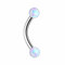 Piersando Banane Piercing Stab Stecker Gebogen mit Opal Perle Augenbraue Tragus Septum Helix Lippe Ohr Nase Intim Brust Bauch Piercings Weiß