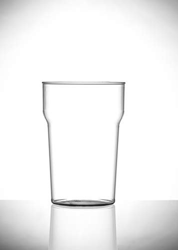 Lot de 8 verres à bière empilables en plastique polycarbonate incassable réutilisable en forme de tulipe (570 ml)