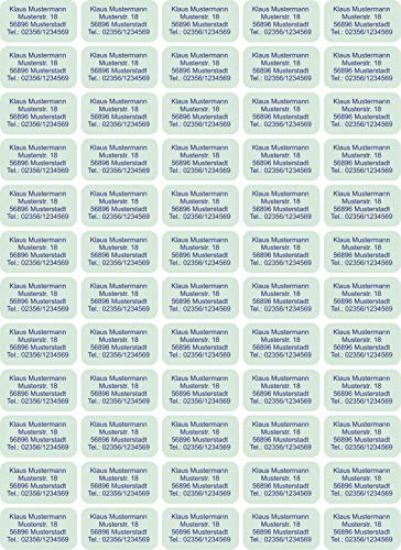 INDIGOS UG Adressetiketten selbstklebend - 40x22 mm - mint - 60 Sticker Namensaufkleber Kinder Schule - Namensetiketten selbstklebend - Sticker für Stifte, Federmappe, Hefte, Bücher