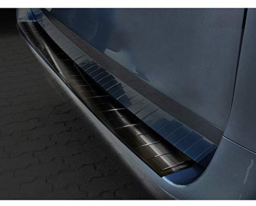 Avisa Schwarz Edelstahl Heckstoßstangenschutz kompatibel mit Mercedes Vito/V-Klasse 2014-2019 & Facelift 2019- 'Ribs' (Lange Version)