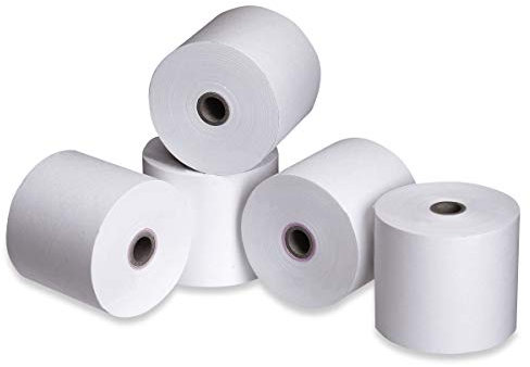 Lot de 50 rouleaux de papier thermique homologués 80 mm x 80 m, Diamètre 12 mm – Enregistreur de caisse haute qualité