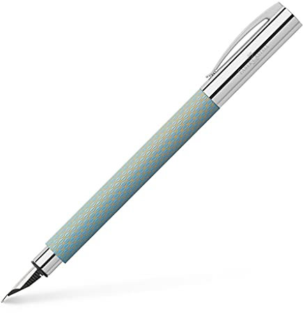 Faber-Castell Ambition 147001 Füllhalter OpArt, Feder F, himmelblau