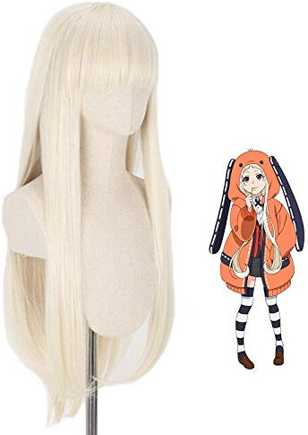 Topcosplay Cosplay Blond Perücke Lange Gerade Hellgelb Perücke Anime Perücke für Halloween Kostüm