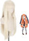 Topcosplay Cosplay Blond Perücke Lange Gerade Hellgelb Perücke Anime Perücke für Halloween Kostüm
