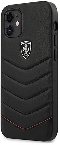 Ferrari Off Track Quilted Hard Cover Hülle für Apple iPhone 12 Mini (5.4) - Schwarz