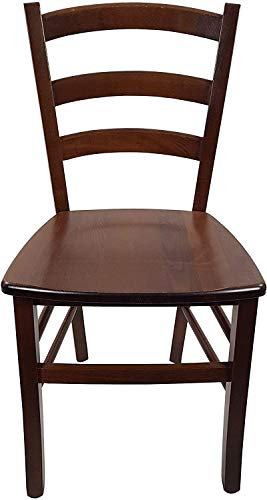 Sedia Venezia Paesana, Legno Massello, Vari Sedute e Colori, Imbottita Paglia o Massello Cucina Casa Ristorante Agriturismo, Alta qualità, ORDINE MINIMO 2 PEZZI (Noce, Massello)