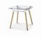 Destello S.L. Mesa de Cristal de diseño Elegante Patas Madera 75 x 80 x 80 cm