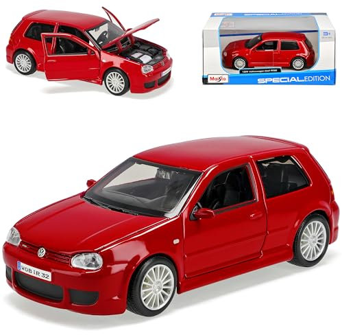 Volkwagen Golf iv 4 R32 Rot 3 TÜrer 1997-2006 1/24 Maisto Modellauto Modell Auto