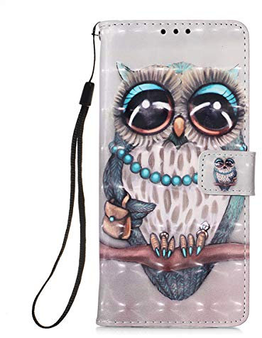 Hülle für Samsung Galaxy A32 5G Handyhülle Gemalt 3D PU Leder Hülle Handy Tasche Flip Wallet Case Cover mit Ständer Kartenfach und Magnet Schutzhülle für Samsung Galaxy A32 5G, Eule