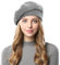 Wantonfy Damen Barett Wolle Baskenmütze Hahnentrittmuster Britischer Stil Vintage Barette Mütze Mode Lässige Wintermütze für Herbst Winter