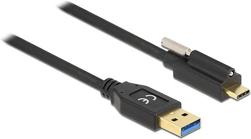 Delock Kabel Typ-A Stecker zu USB Type-C™ Stecker mit Schraube Oben 0,5 m