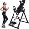 ZELUS Inversionsbank Klappbar Inversionstisch mit Verstellbarer Kopfstütze, Schutzgürtel Schwerkrafttrainer mit 4 Inversionswinkeln Multifunktionsgerät Rückentrainer 150 kg Bauchtrainer Weiß &Schwarz