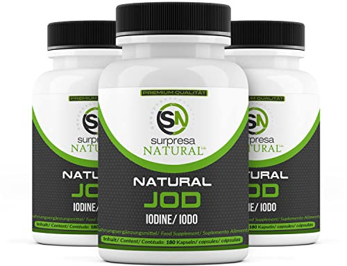 Surpresa Natural® - Natürliches Jod hochdosiert aus Kelp Extrakt in Kapseln | aus der Braunalge | 540 Jod Tabletten hochdosiert für 18 Monate Vorrat | salzfrei, laborgeprüft & vegan | Made in Germany