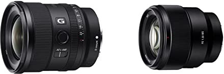 Sony SEL-20F18G Vollformat E-Mount Objektiv (FE 20mm F1.8), schwarz & SEL-85F18 Porträt Objektiv (Festbrennweite, 85 mm, F1.8, Vollformat, für A7, A6000, A5100, A5000 und Nex Serien, E-Mount) schwarz