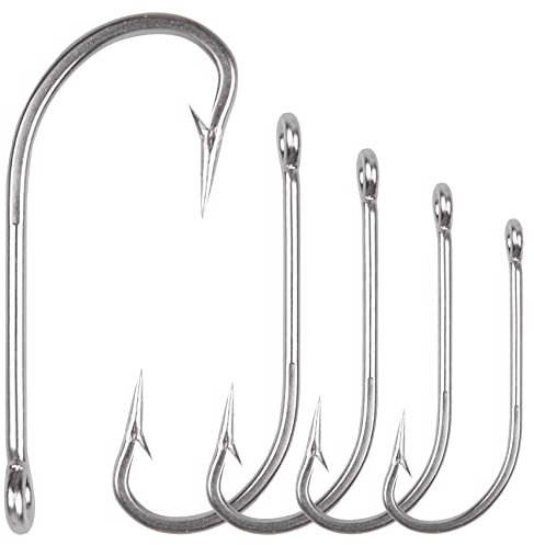 O'Shaughnessy Forged Saltwater J Hooks - Extra Strong Stainless Steel Sea Bass Fishing Hooks - Size 3/0