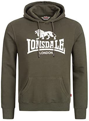 Lonsdale Herren Kapuzenpullover Fremington, Farbe:Green/White, Größe:3XL
