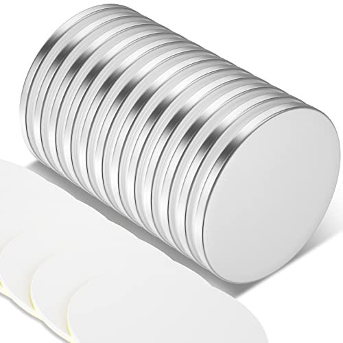 MIN CI 12 Stück Magnete Selbstklebend Stark, 30x2mm Neodym Magnet Groß Magneten Klebe Starke Magnete Flach Rund Magnete für Magnettafel Klein Küche Kühlschrank Magnete Whiteboard