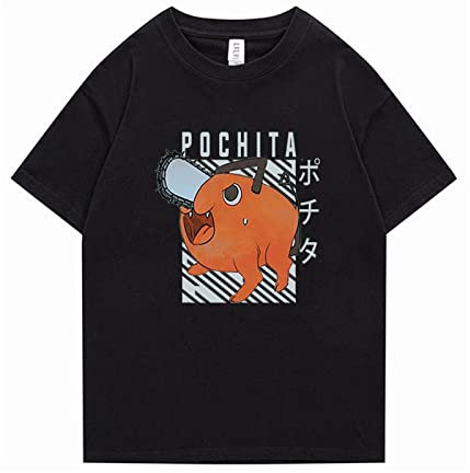 DUDSOG Chainsaw Man T-Shirt Anime Pochita Cosplay Costume Fashion Casual Pochita T-Shirts Printed Top Tees for Unisex