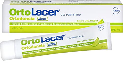 LACER Ortolacer gel dentífrico con fluor, vitamina E y provitamina B5 sabor lima fresca tubo 125 ml especial ortodoncia