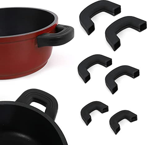 6pcs Silicone Pot Handle, Pot Holder Pan Handle, Pot Handle Insulation Accessories, Silicone Handle, Silicone Pot Earrings, Anti-scald Hand Protector, Suitable for Pans, Casserole, Frying Pans