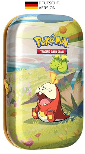 Pokémon-Sammelkartenspiel: Mini-Tin-Boxen Paldea-Freunde – Krokel (2 Boosterpacks, 1 Bildkarte & 1 Stickerbogen) Deutsche Version