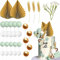 Yunchu Online 42 Stück Boho Tortenaufsatz Dekoration Geburtstag Kuchen Dekoration Kugel Blumen Golden Tortendeko Kugeln Tortendeko Kugeln Kuchen Deko Hochzeit Cupcake Topper für Geburtstag Babyparty