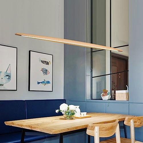 JMrider LED Hängeleuchte Modern Esszimmer Dimmbar Holz Hängelampe Hoehenverstellbar Pendelleuchte Wohnzimmer Café Industrie Kronleuchter Bar Küche Pendellampe Schlafzimmer 55W (Colo