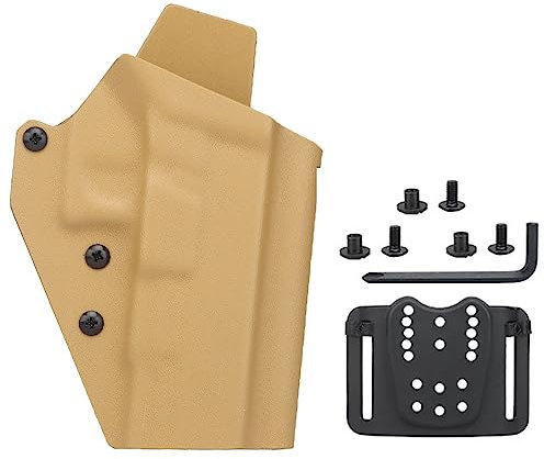 ACEXIER K.ydex Holster für G1ock 43/43x Leichtes Militär Jagdpistole Holster Taille Carry Q.LS Schnellspanner Kit Oberschenkel Q.LS Adapter Basis (Tan)