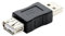 CABLEPELADO Adaptador USB 2.0 Hembra a Macho Tipo A, Conversor y Convertidor, Velocidad de Hasta 480 Mbps, PVC