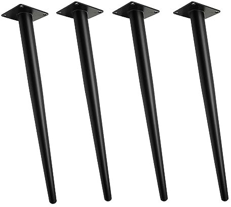 4 Stück Tapered Oblique Metal Furniture Leg,Kegel Schräg Möbelfüße,Tischbeine aus Metall,Tapered Replacement Furniture Feet for Chairs Coffee Tables Schrank Sofas,Schwarz (50cm/19.7in)