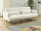 Vente-unique-Klappsofa 3-Sitzer mit Schlaffunktion - Bouclé-Stoff - Weiß - ESME