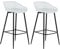 Barhocker IREK im Retro-Design, bequemer Tresenhocker im 2er Pack, praktischer Bistrostuhl aus Kunststoff weiß, Beine schwarz