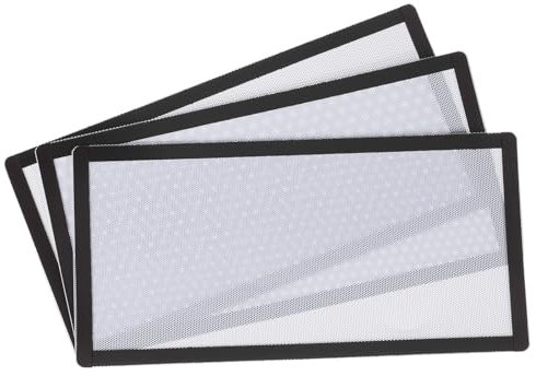 sourcing map 3PCS PC Dust Filter, 280x140mm Magnetic Frame PVC Computer Case Cooler Dustproof Mesh Cover Fan Grills for Computer Chassis Speakers, White